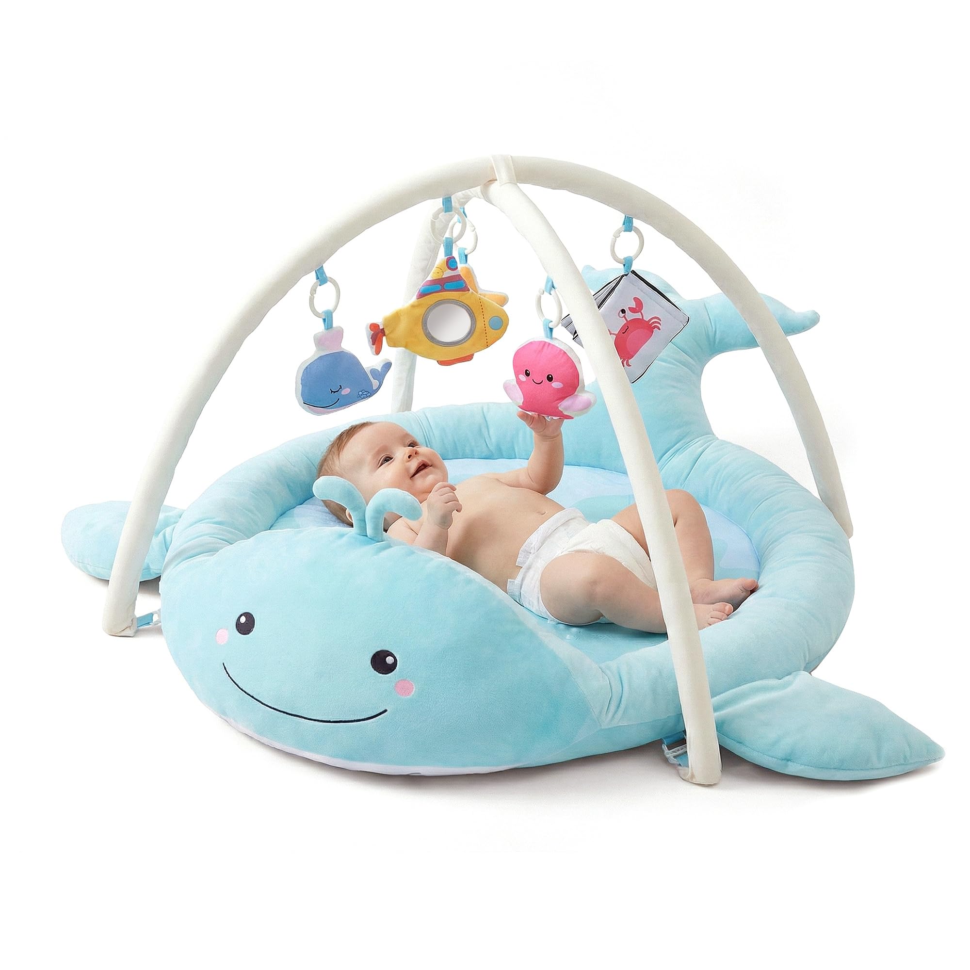 Amazon.com : BubblinHome Baby Play Tummy Time Mat | Plush Cotton